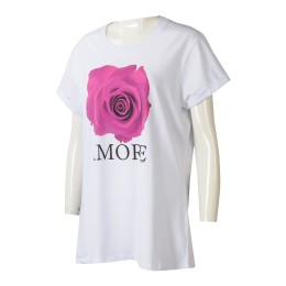 T1043 Manufacture of white women's short-sleeved T-shirt fashion design direct-injection LOGO roll-sleeve LOGO chapter T-shirt T-shirt center Australia Group T1043 Manufacture of white women's short-sleeved T-shirt fashion design direct-injection LOGO roll-sleeve LOGO chapter T-shirt T-shirt center Australia Group